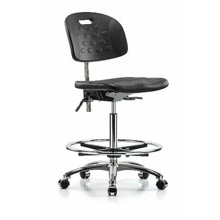 Zoro Select Br-Clr-Hphbch-Cr-T1-A0-Cf-Cc-Blk Esd Task Chair, No Arms, 24-3/4"