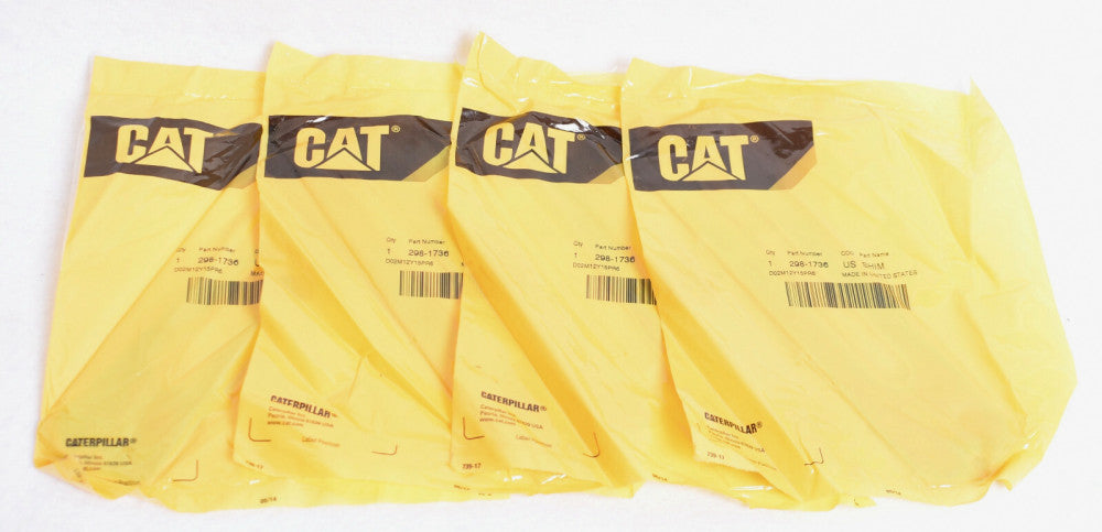 4 Count OEM CAT Caterpillar Shims 298-1736 Factory Sealed