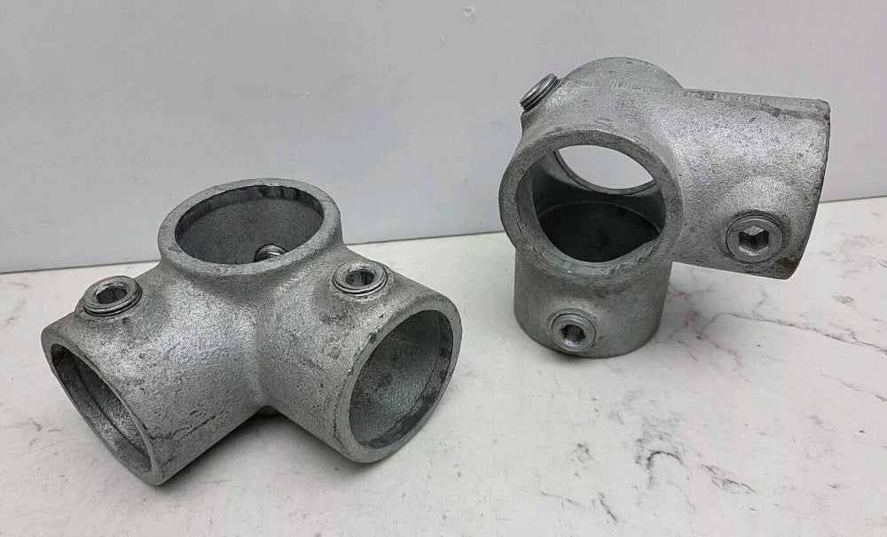 2 Pack Kee Safety 21-8 Kee Klamp 90 Degree Two Socket Tee 1-1/2" Dia Used