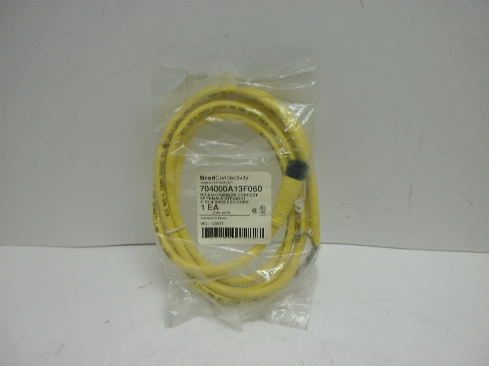 BRAD CONNECTIVITY 704000A13F060 SINGLE ENDED MICRO-CHANGE CORDSET 4P FEMALE NIB
