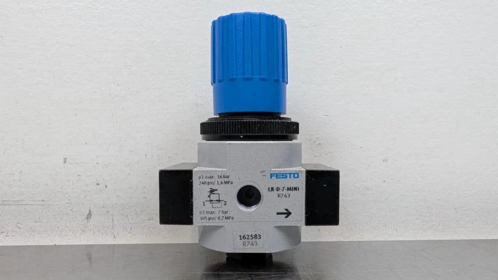 Festo LR-D-7-MINI Pneumatic Regulator 162583 Max 240 PSI, 105 PSI