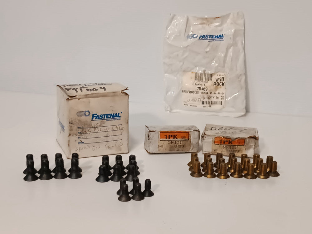 Lot of Asstd Fastenal Gib Bolts, Flat Socket Caps, 3/8-16X3/4", 3/8-16X1", More