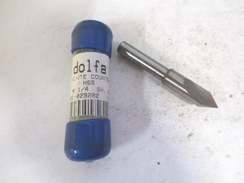 Dolfa (5-654-6015) 5/16" x 1/4" x 1" x 2" OAL HSS Single Flute Countersink