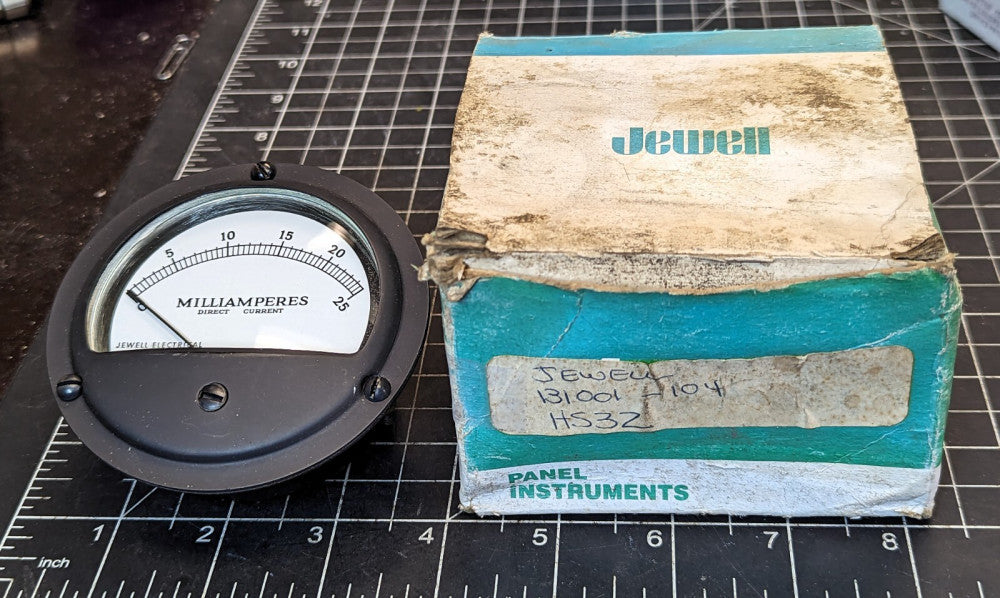 Vintage Jewell 0-25 Milliamperes Direct Current Gauge Meter HS3Z Panel Meter [RS