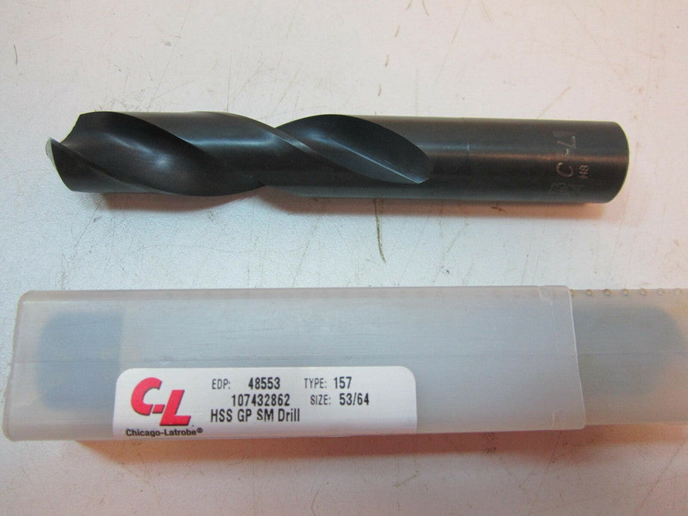 Chicago-Latrobe (48553) 53/64" HSS General Purpose Screw Machine Drill Bit