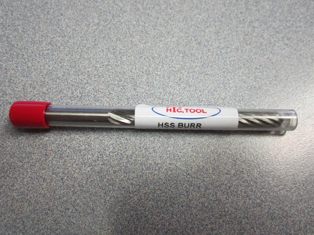 HTC Tool 1/4" x 2-1/4" x 3-1/2" OAL High Speed Steel Burr 20Deg Helix Rad End