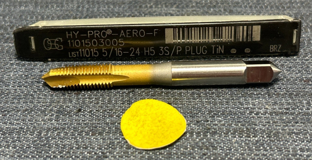 OSG SPIRAL POINT PLUG CHAMFER TAP 1101503005 5/16-24 H5 3 FLUTE