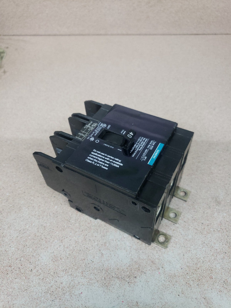 NEW TAKE OUT BQD340 - Siemens 40 Amp 3 Pole 480 Volt Bolt-On Molded Case