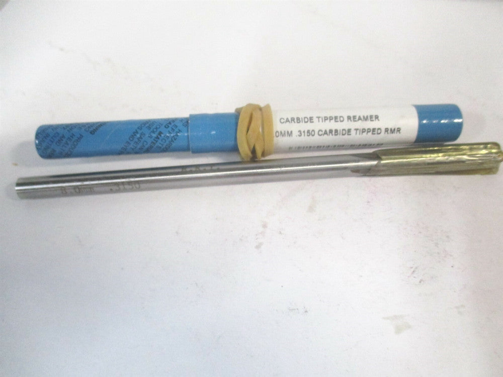 (2400080) 0.315" x 1-1/2" x 6" OAL 4-Flute Carbide-Tipped RH Chucking Reamer