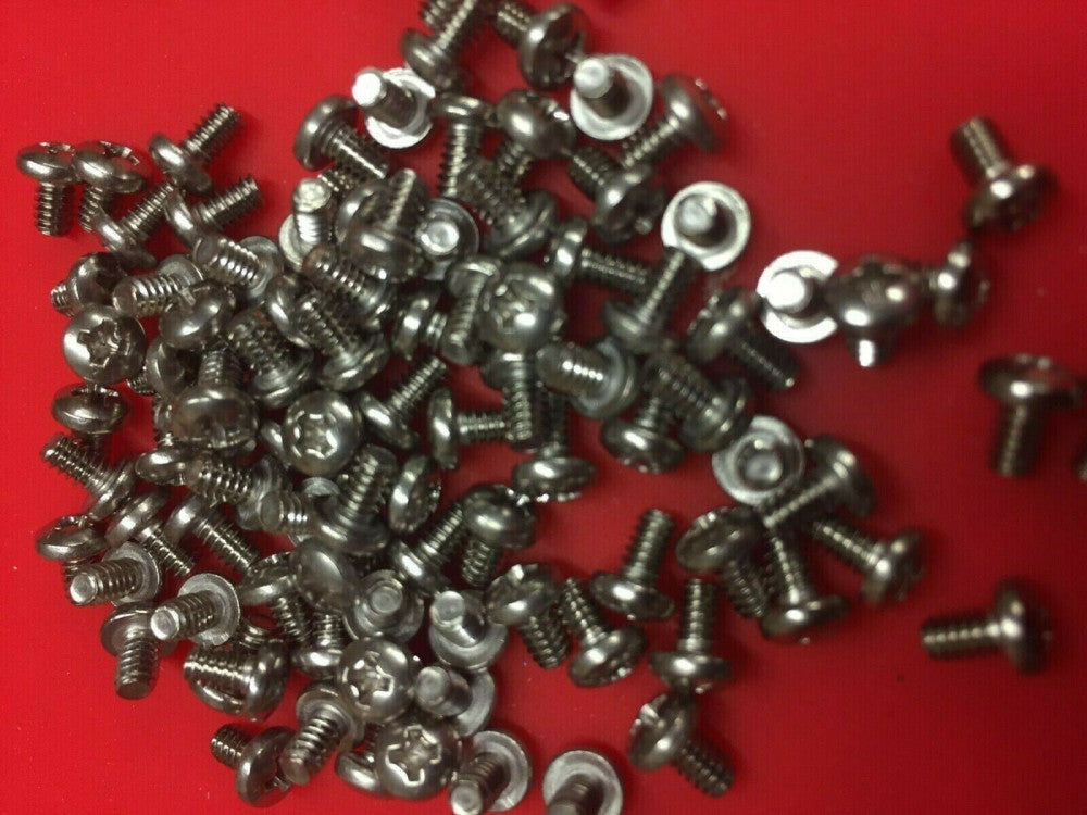Lot of 100 Stainless Steel Pan Head Machine Screws 4-40 Thread 3/16" Long 18-8