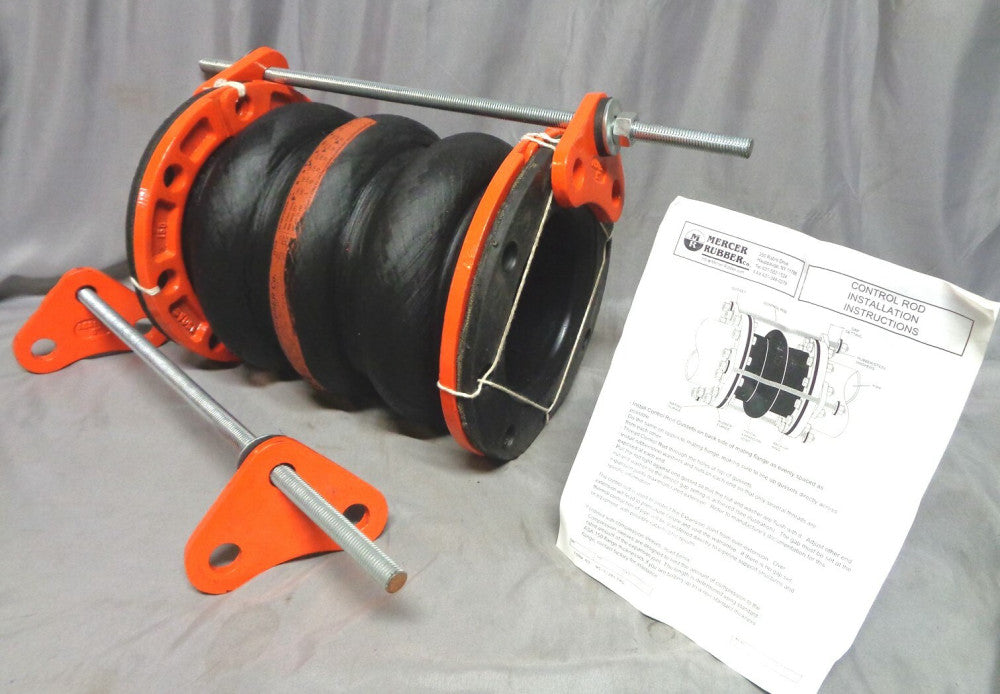 New Mercer FLEXMORE 451E Expansion Joint 6" ID x 11"FF & Two (2) CONTROL RODs