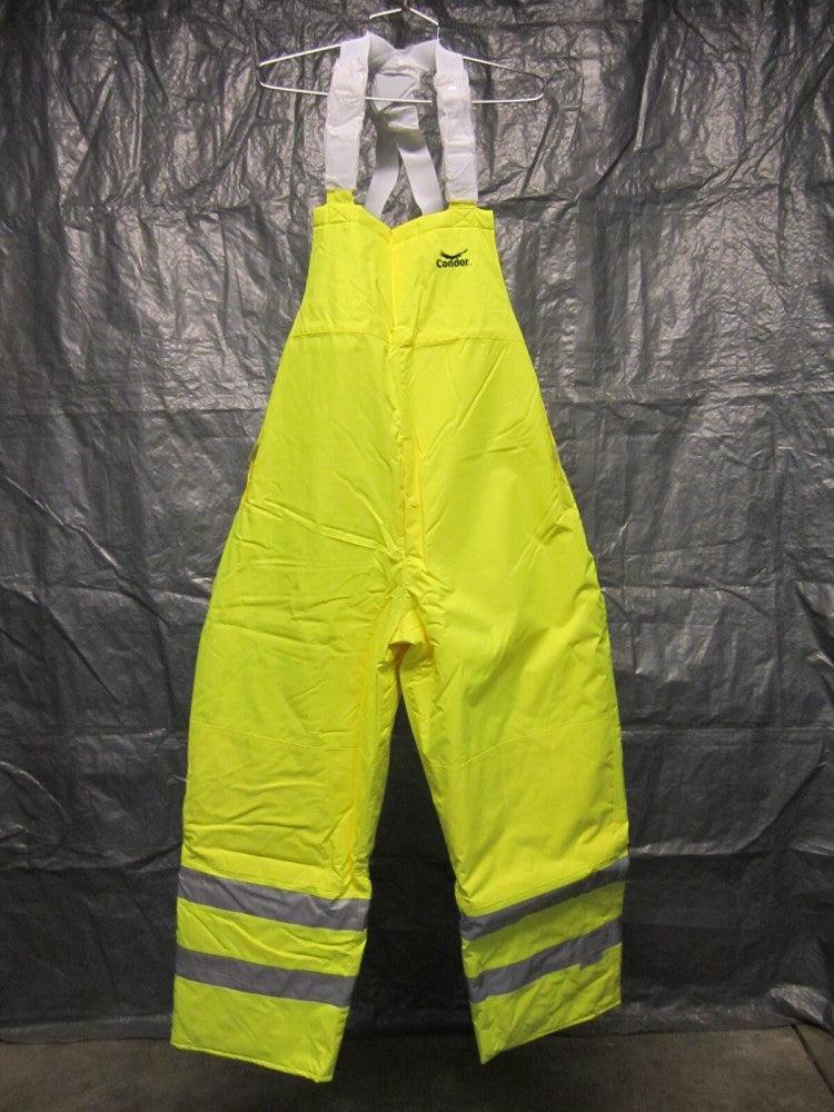 Rain Bib Overall Hi-Vis Yellow/Green Mens Sz Med 36-38" Waist 30" Inseam