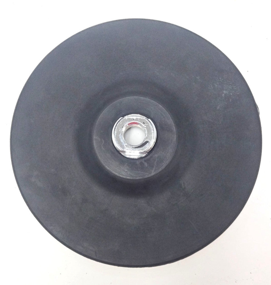 RUBBER BACKING PAD 6-3/4" OD 1" THICK NOTCHED 5/8" 11 ARBOR INSERT