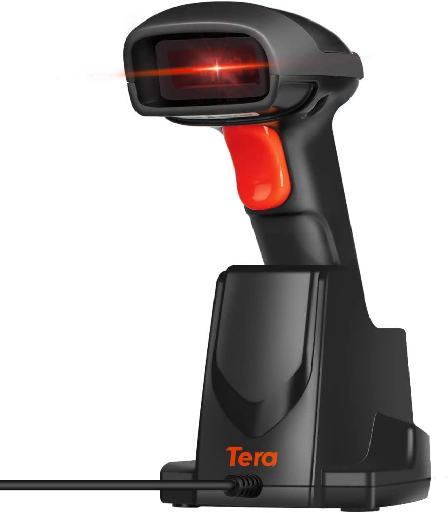 1D Wireless Barcode Scanner USB Cradle Charging Base Handheld Laser Bar Code ...