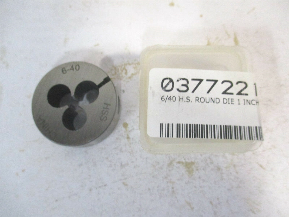 (314-1124) #6-40 UNF x 1" High Speed Steel RH Round Adjustable Die