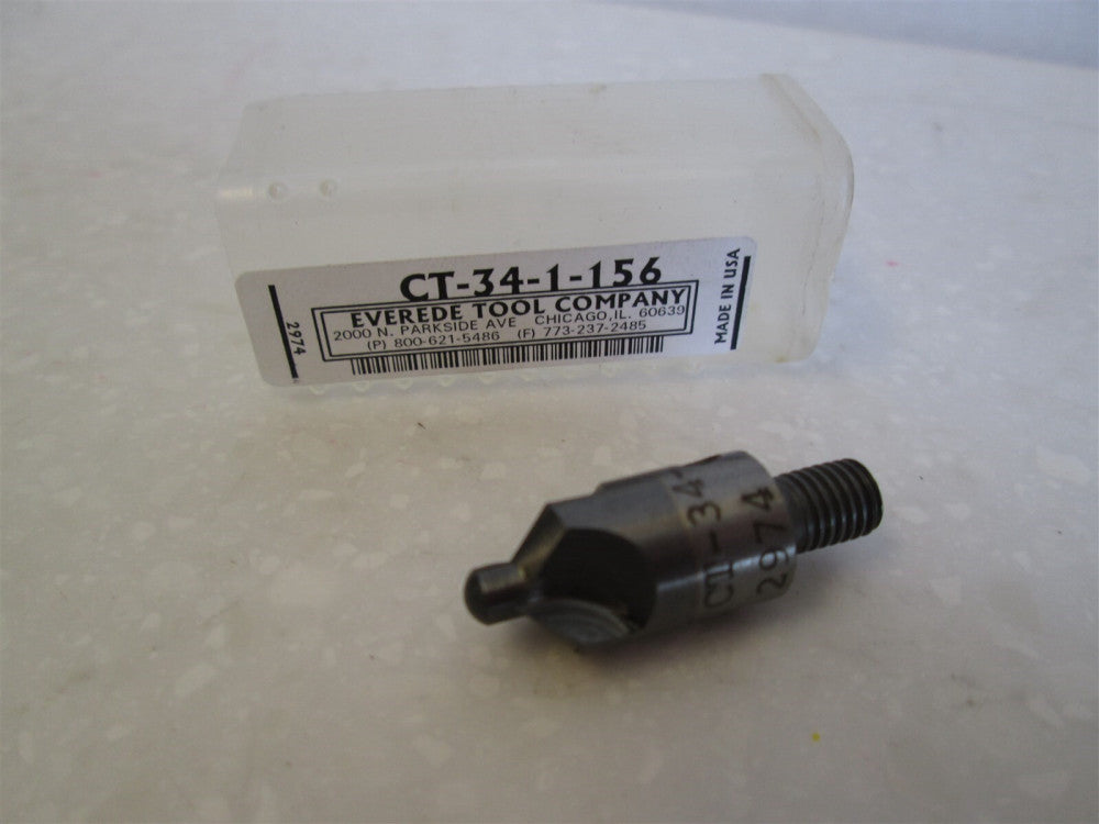 Everede (CT-34-1-156) 1/4-28" 5/32" 100 Deg 3 Flute Threaded Shank Micro Stop