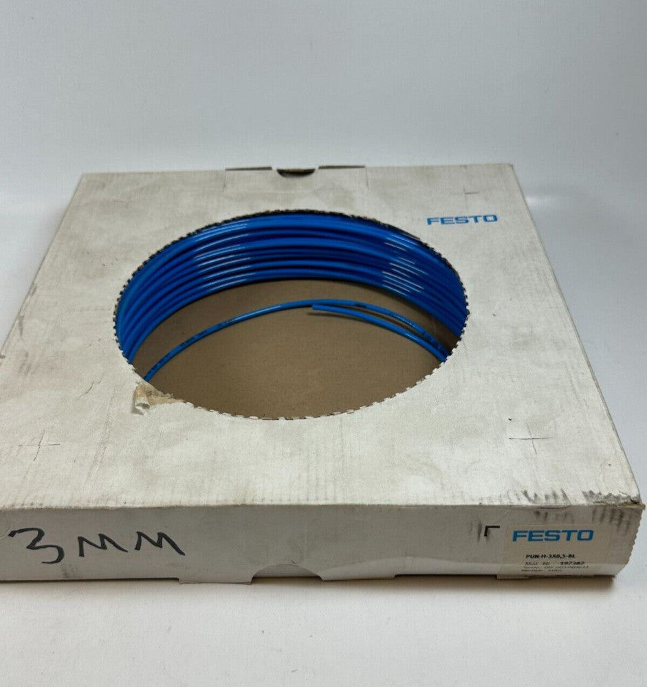 Festo PUN-H-3x O, 5-BL (197382) Tubing Blue 3mm Partial Box - New Fast Ship