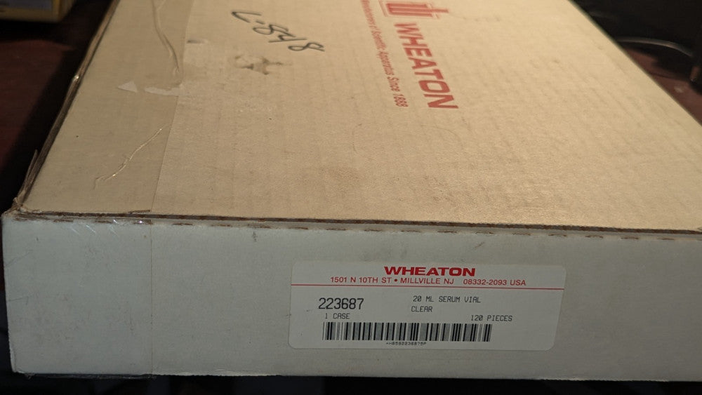 (180+) NIB Wheaton 223687 20mL Clear Serum Vials NO CAPS