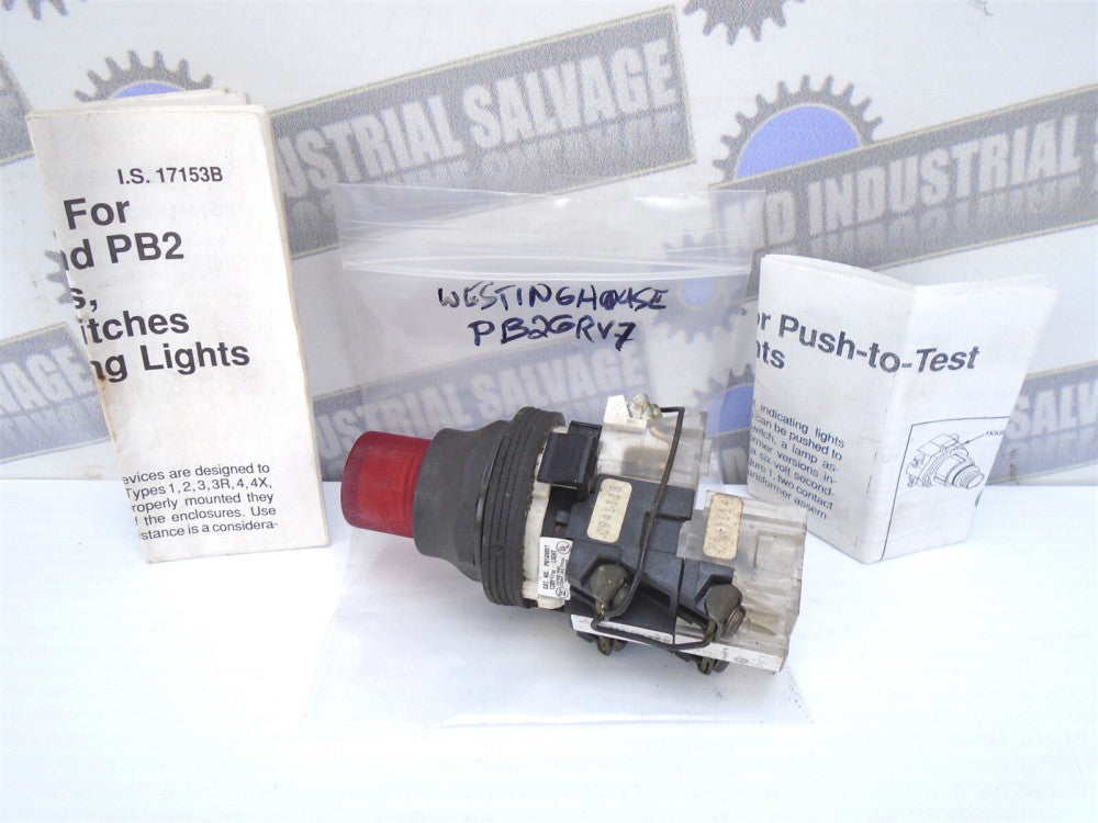 Westinghouse - PB2GVRV7 - PB2GV0V7 Push-To-Test RED Indicating Light - OIL TITE