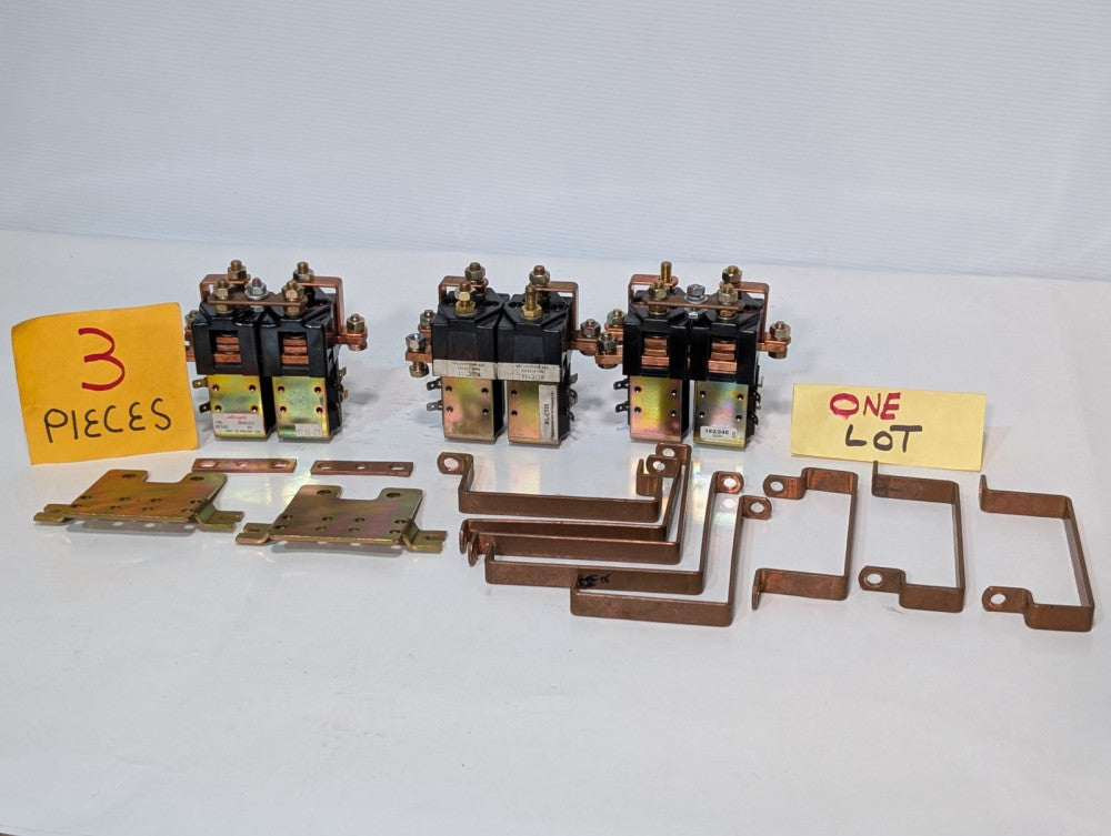 Lot of 3 Albright SW182/212 Reversing DC Contactors w/ Copper Connecting Bars