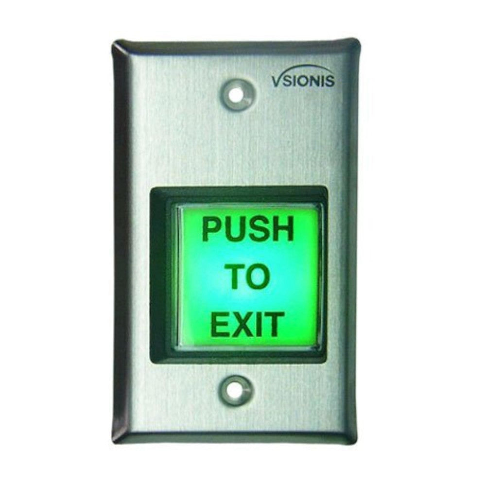 VIS-7000 Indoor Green Square Request to Exit Button Stainless Steel for Door ...