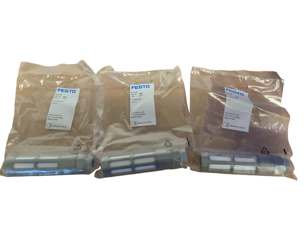 Lot of 3 Festo U-1/2-B Pneumatic Muffler, Silencer 145Psi 1/2 NPT 7500 l/min