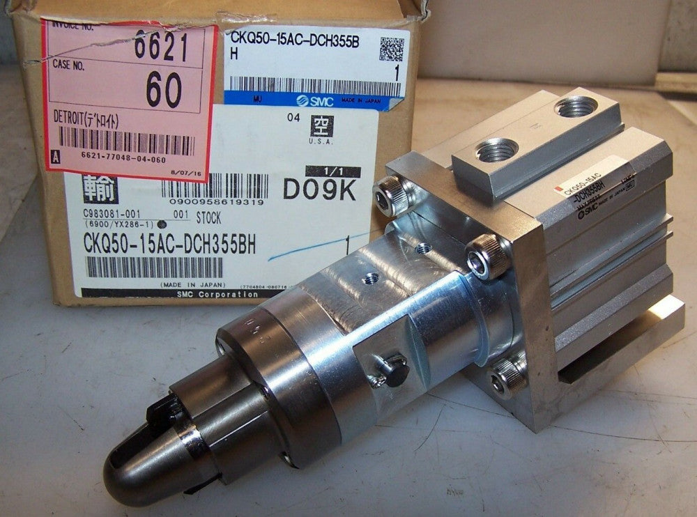 NEW SMC 1/4" PORT PNUEMATIC PIN CLAMP CYLINDER CKQ50-15AC-DCH355B