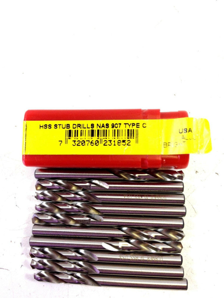 Dormer (A230 #19) HSS Bright Coat Screw Machine Length Drill Bits - 10 Pieces