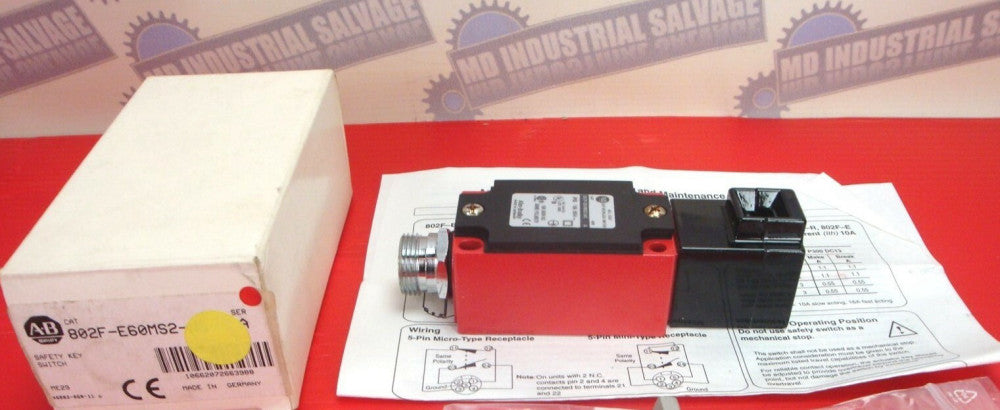 (NEW) Allen-Bradley Interlock Switch NO KEY ~ 802F-E60MS2-N5 ~ NEW
