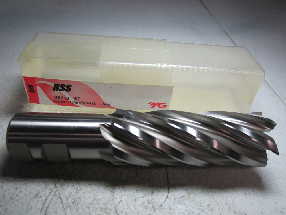 YG-1 (05212) 1-1/2 x 1-1/4 x 4 x 6-1/2 6 Flute High Speed Steel Square End Mill