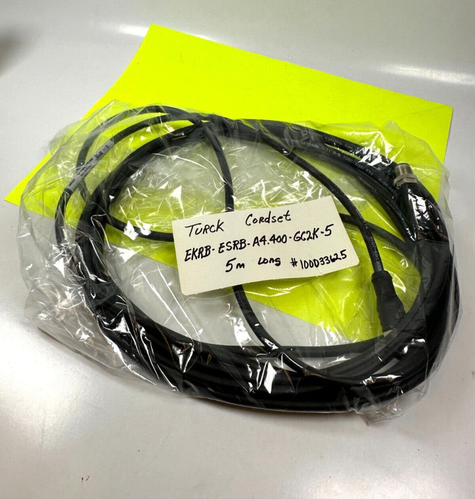 Turck 100033625 Actuator and Sensor Cable Cord Set EKRB-ESRB-A4 400-GC2K5 - NEW
