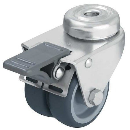 Zoro Select Lmda-Tpa 50G-Fi Dual Wheel Caster,Swivel,Term Rubber,2 In,176 Lb