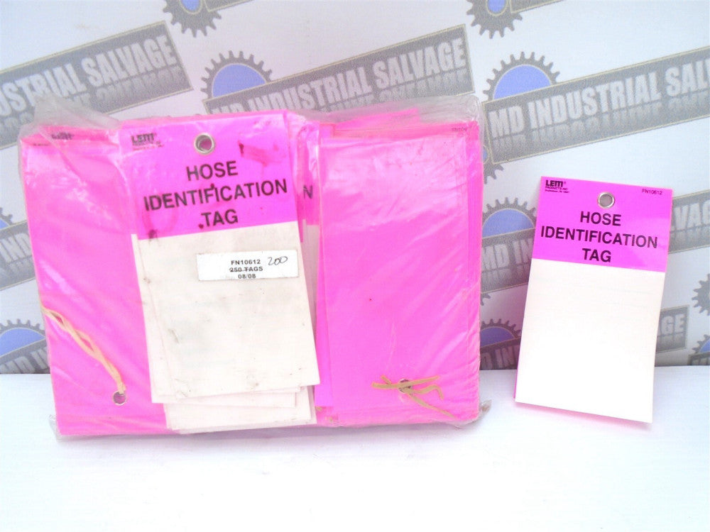 LEM Products (200 pcs) - FN10612 - Self Laminating PINK HOSE IDENTIFICATION TAG