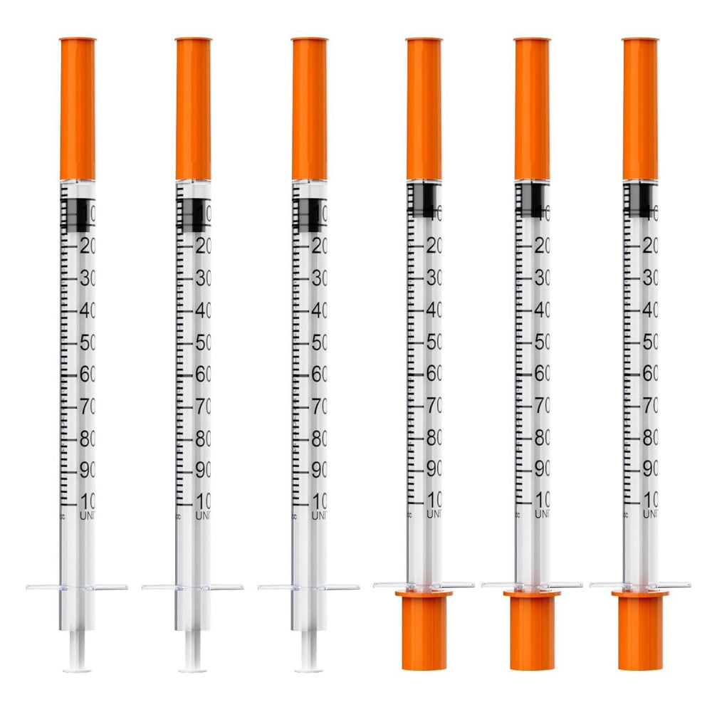 25Pcs U-100 Syringe w/ 31G 5/16" 8mm 1cc/mL 31Ga Lab Syringes Individual Wrapped