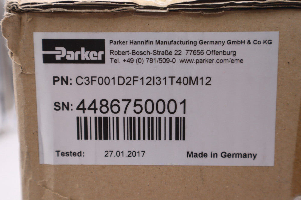 PARKER HANNIFIN C3F001D2F12-I31-T40-M12 / C3F001D2F12I31T40M12 TESTED STOCK 2424