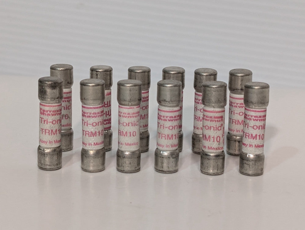 Lot of 12 Ferraz Shawmut Tri-onic TRM10 Time Delay Midget Fuse 250VAC 10A