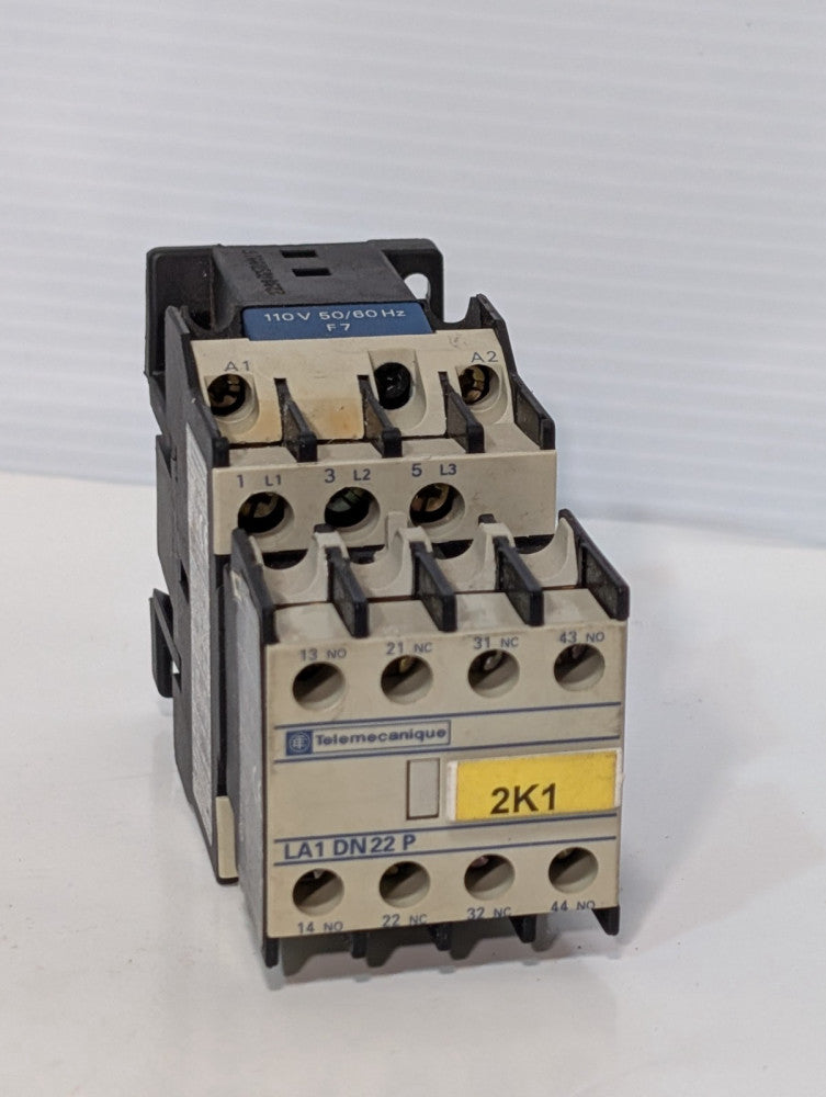 Telemecanique LA1 DN22P Auxiliary Contact Block, 110V, 50/60Hz, As Shown