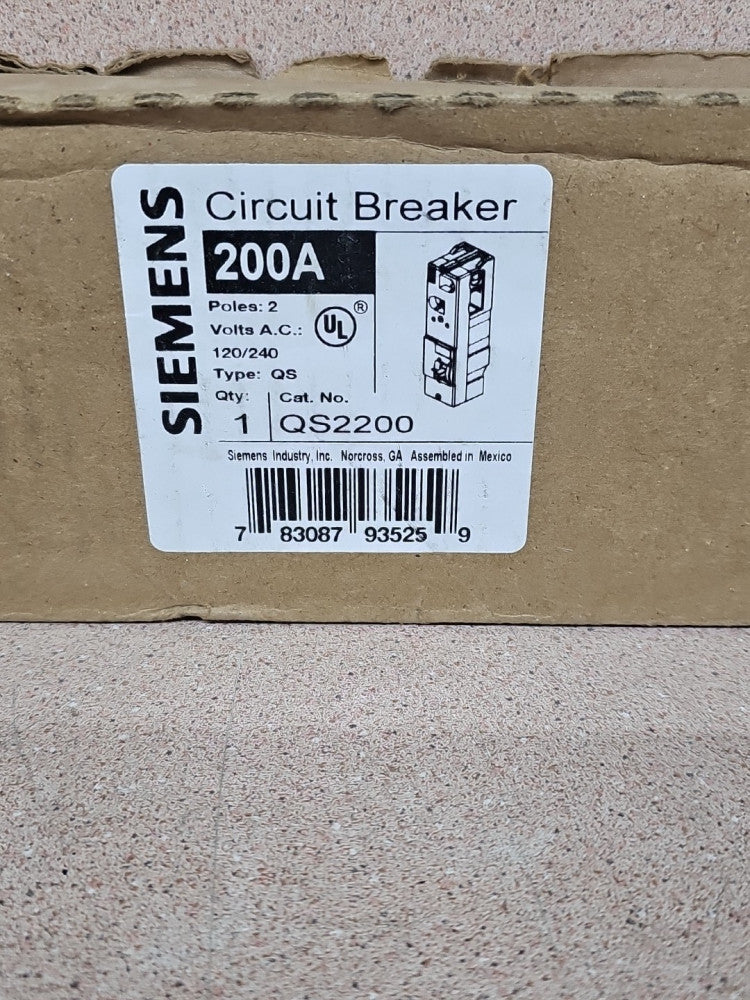Siemens QS2200 Circuit Breaker - 200 AMP - 120/240 VAC - Two-Pole - 60Hz