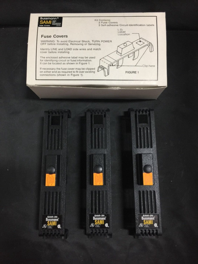 NEW Bussmann SAMI-3N Fuse Cover Kit, Box of 3
