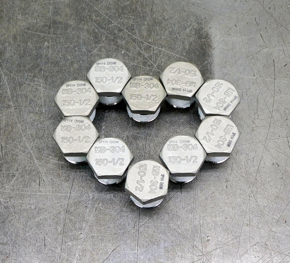 McMaster-Carr 4810T194 304 Stainless Steel Plug Hex Drive 1/2" BSPT Lot of (10)