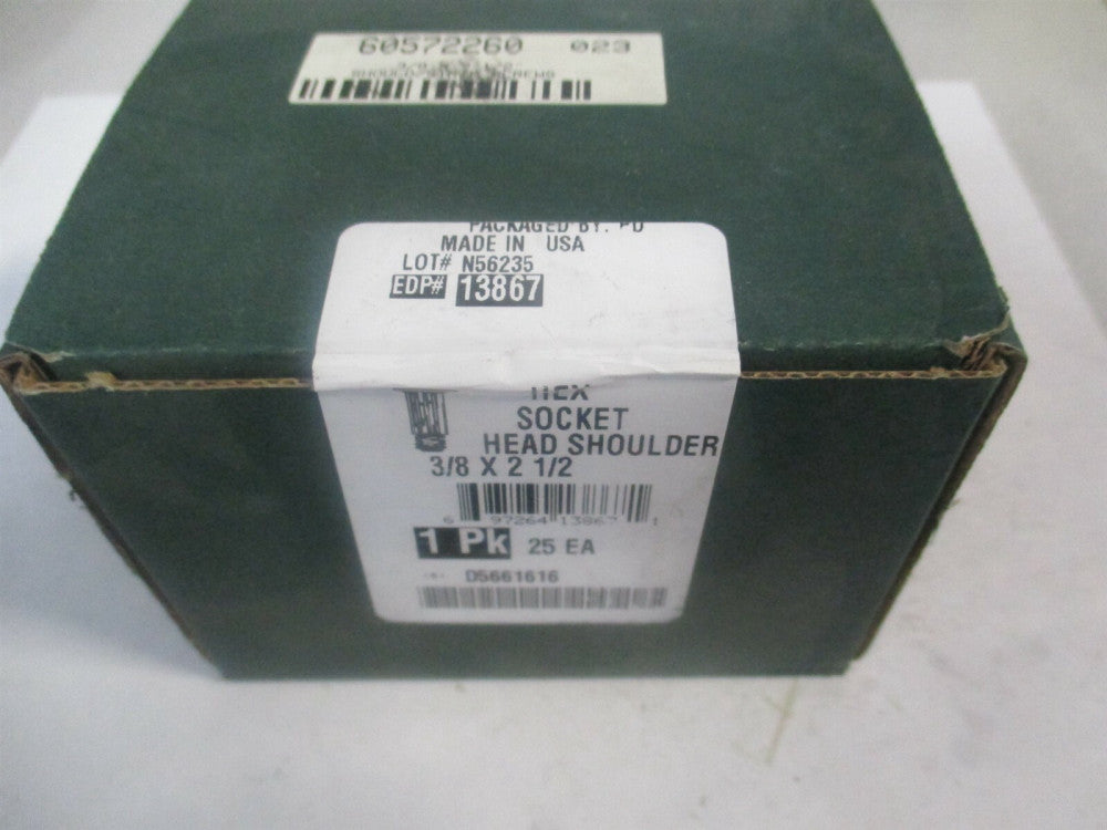 (12867) 3/8" x 2-1/2" 5/16-18 UNC Alloy Steel Hex Socket Shoulder Screw - Qty 25