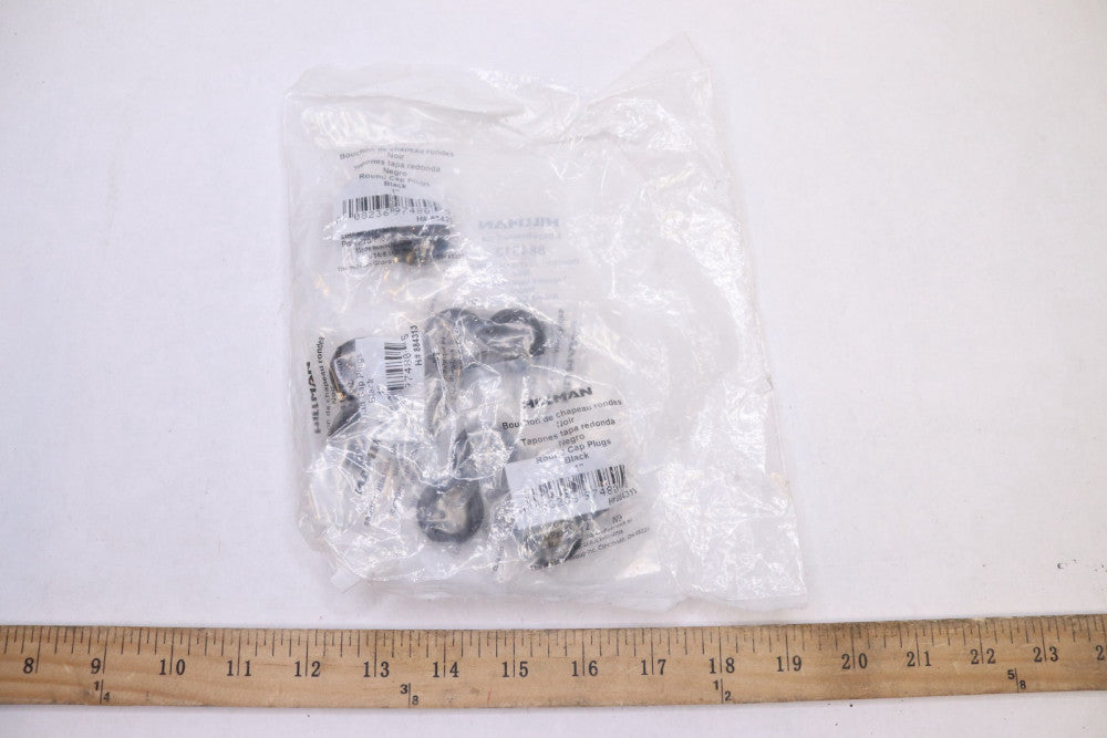 (10-Pk) Hillman Plastic Caps Small Black 884313