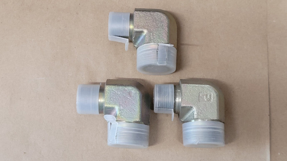 Lot Of 3 Parker 16-12 CLO-S ORFS Tube Face Seal To 3/4" NPT Elbow Adapter
