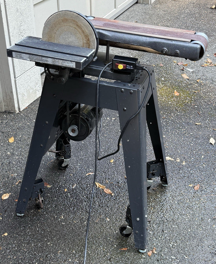 Craftsman Belt and Disc Sander On Rolling Stand Made In USA