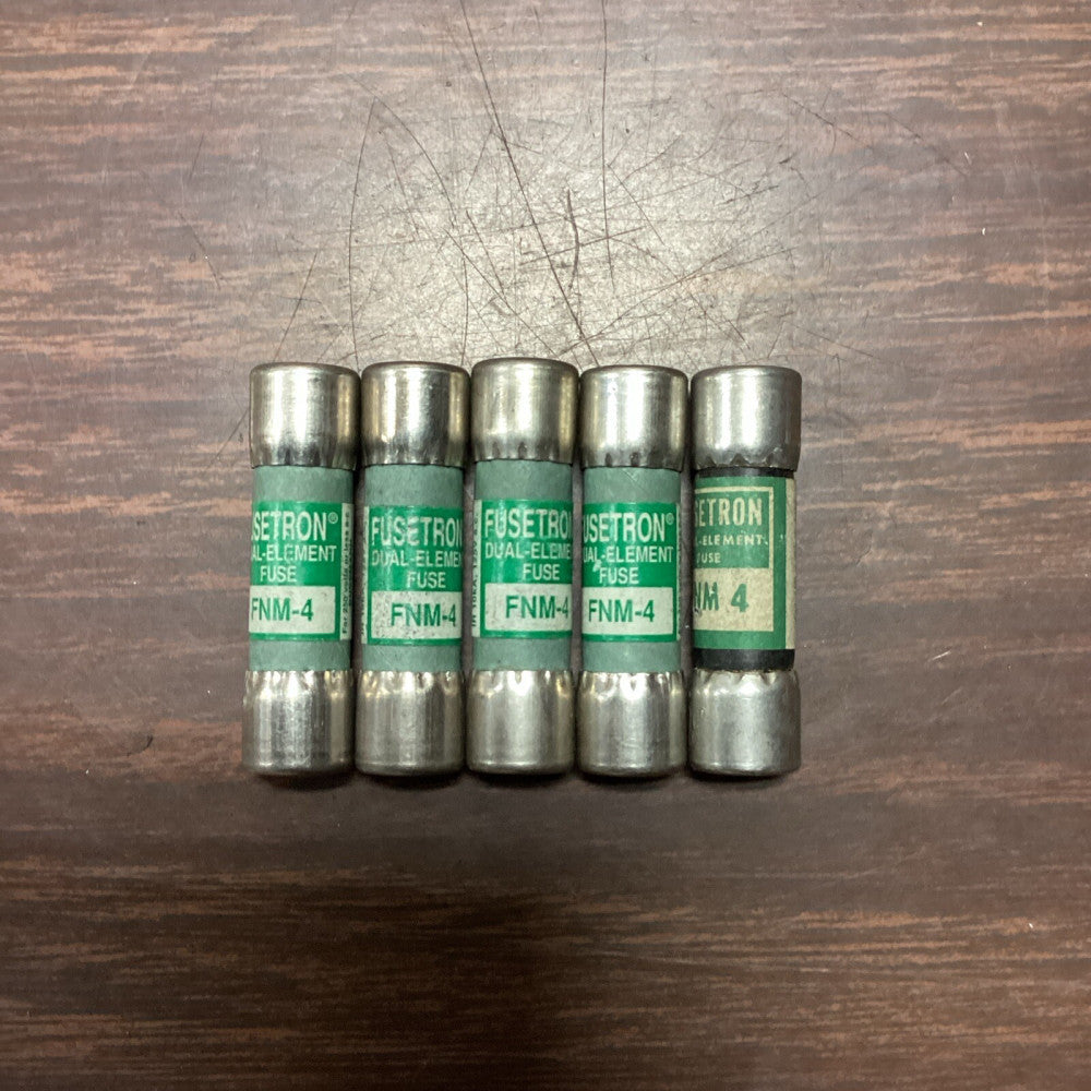 Bussmann FNM-4 FNM4 ( 4 Amp ) 4A 250Vac Fuses TIME-DELAY Fuse, Lot Of 5