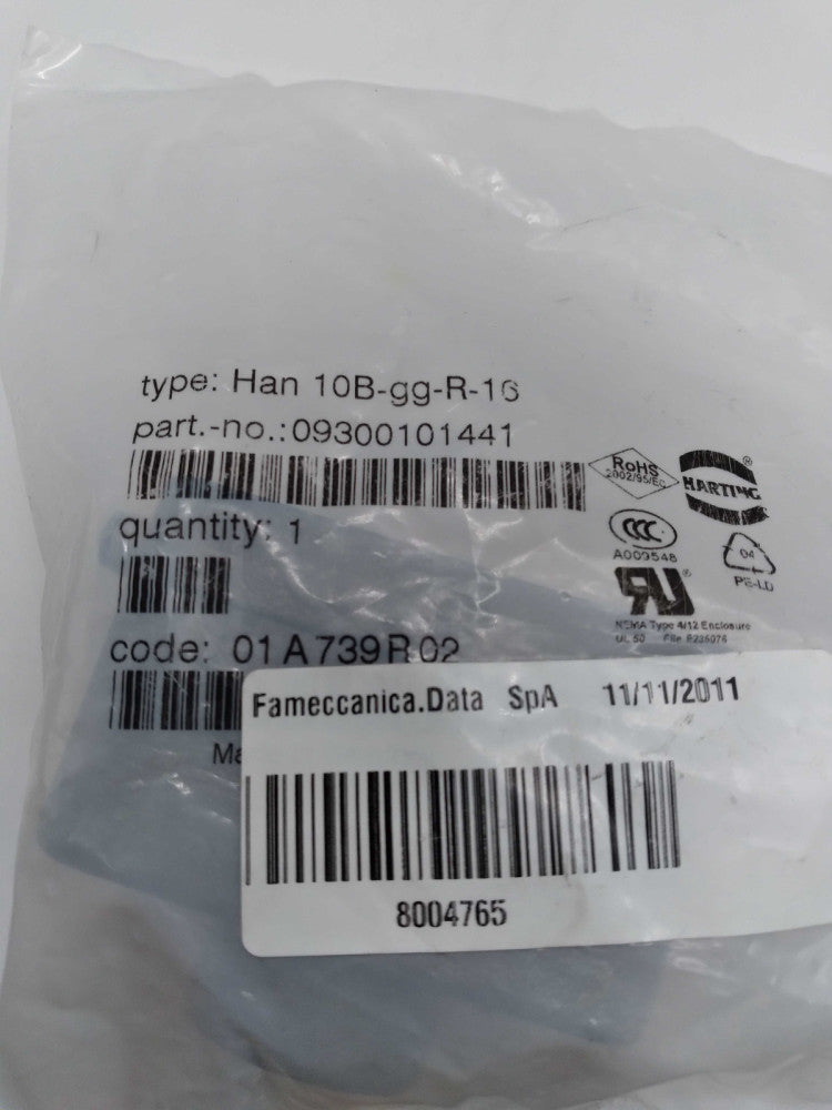 NEW Harting HAN 10B-GG-R-16 Power Connector Housing 09300101441