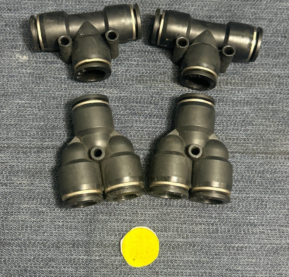NITRA PNEUMATICS PUSH TO CONNECT FITTINGS SIZE 1/2" ASSORTED LOT OF 4