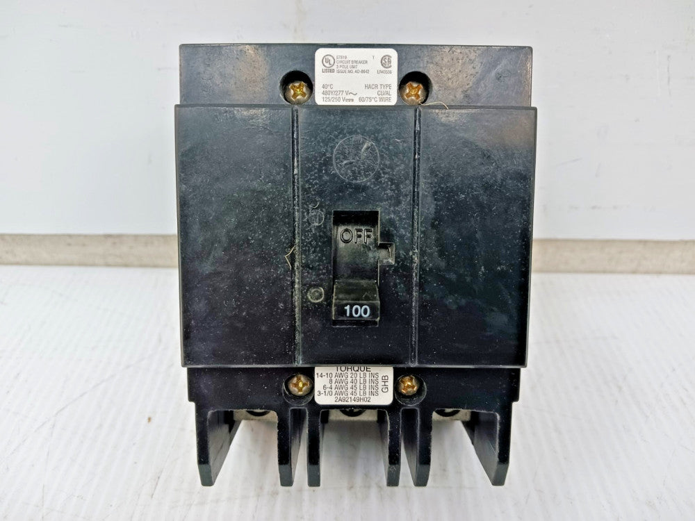 New Cutler Hammer 100 Amp Bolt-On Circuit Breaker 3 Pole 277/480 VAC GHB3100