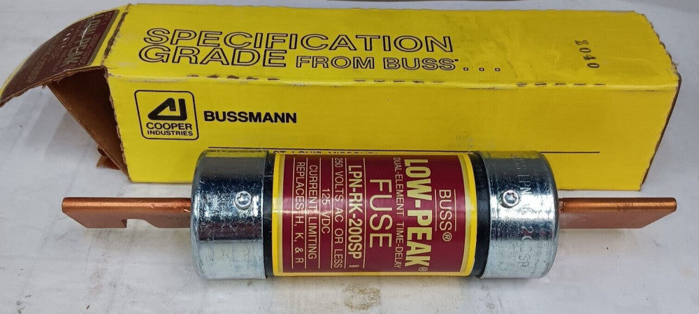 NEW COOPER BUSSMAN 200 AMP FUSE CLASS RK1 250 VAC LPN-RK-200SP