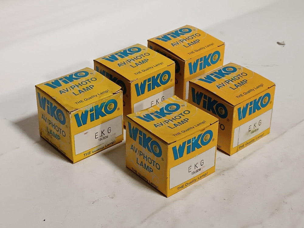 Lot of 5 WiKO EKG AV Photo Lamps Lightbulbs, 19 Volt, 80 Watt, in Original Boxes